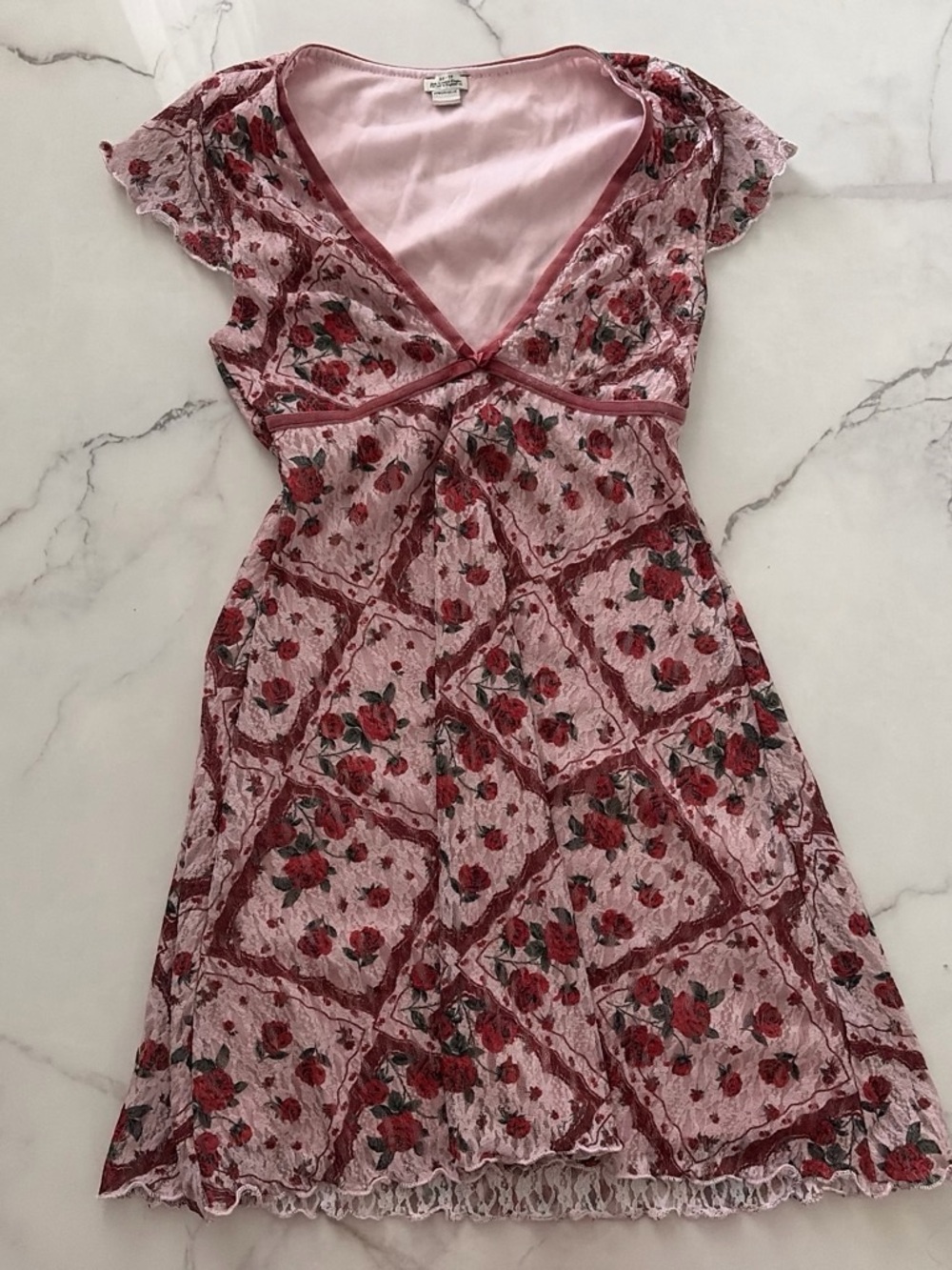 Urban Outfitters Pink Floral V-Neck Dress